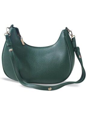 Emerald Green Vegan Leather Hobo Bag for Women, Stylish Handbag with Pockets